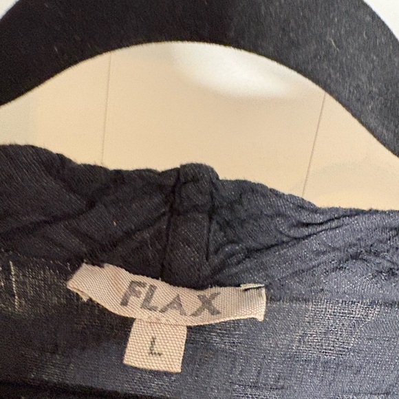 Flax Date Night Dress Noire Puck Black Linen blend Size Large - Picture 5 of 6